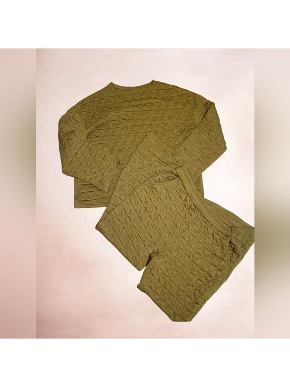 PrettyGarden Quilted 2 Piece Lounge Set XL Green